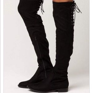 Yoki Lace Up over the knee boots, 7.5